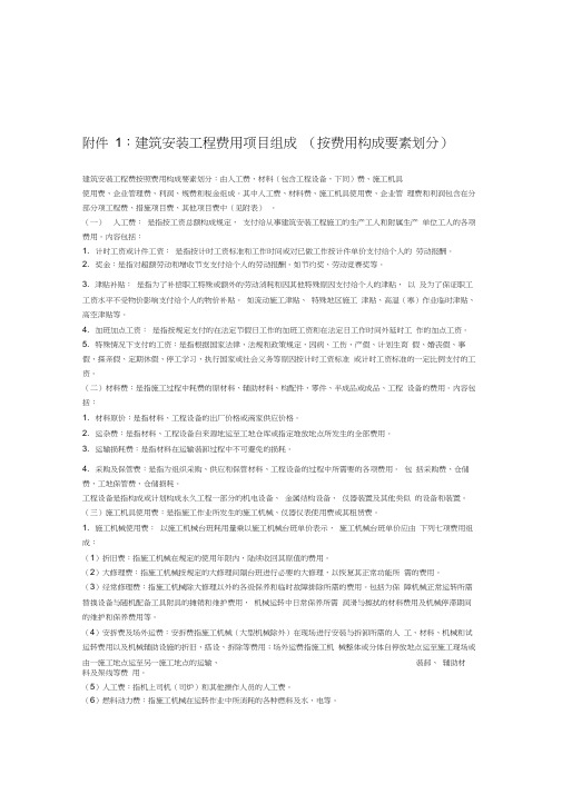 建筑安装工程费用项目组成按费用构成要素划分