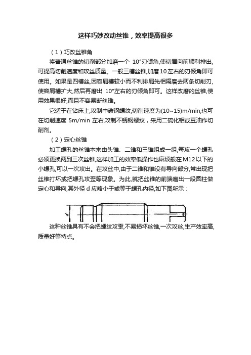 这样巧妙改动丝锥，效率提高很多