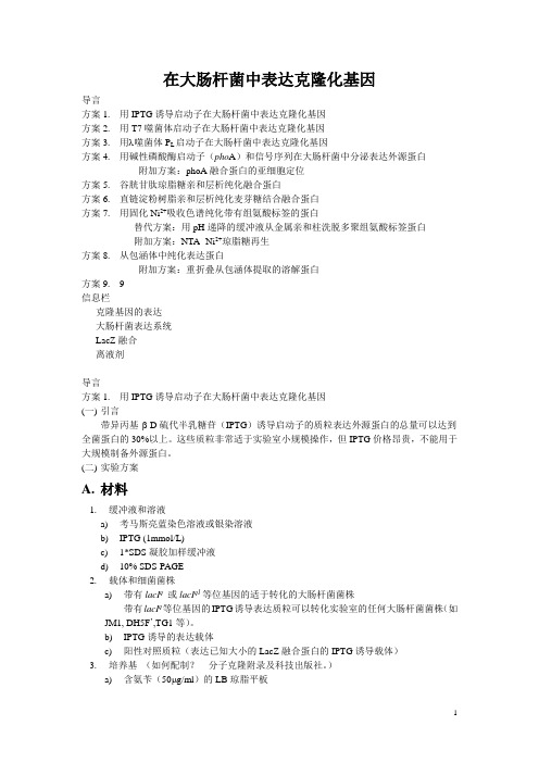 分子克隆3—在大肠杆菌中表达克隆化基因