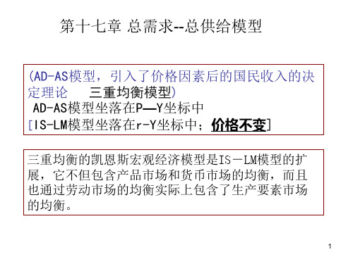 中国人民大学出版社西方经济学(宏观部分)17章总需求-总供给模型