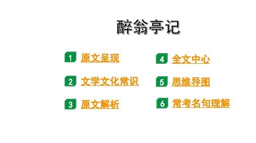 中考语文总复习  古诗文 醉翁亭记“三行翻译法”(讲)) 18张幻灯片