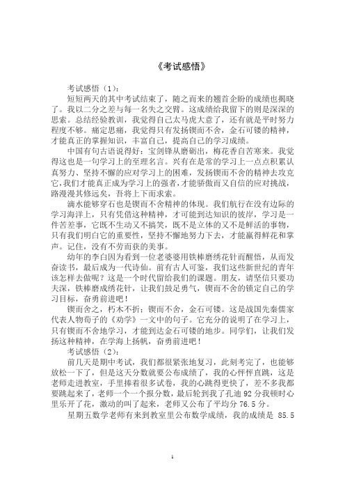 考试感悟20篇