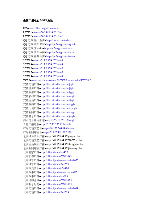 最强-全国各地广播电台MMS地址
