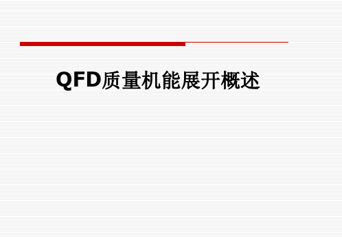 QFD质量机能展开概述