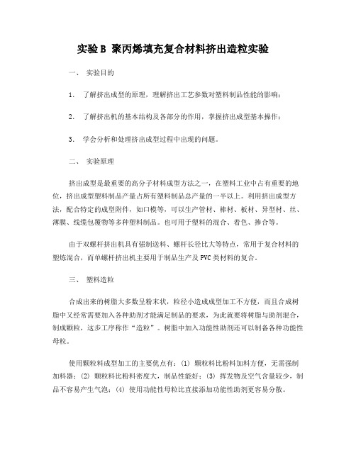 聚丙烯填充复合材料挤出造粒实验