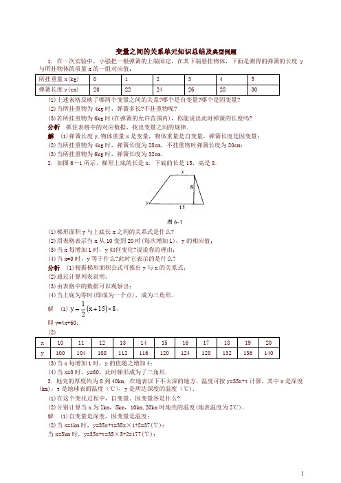 新北师大版七年级数学下第四章《变量之间的关系》单元知识总结