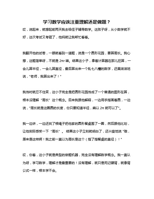 学习数学应该注重理解还是做题？