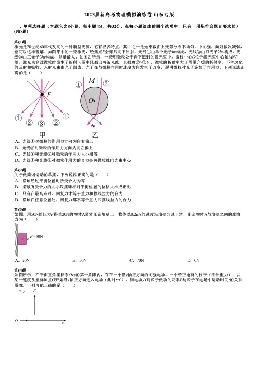 2023届新高考物理模拟演练卷 山东专版