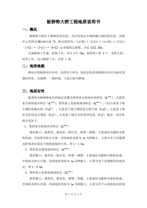 板桥特大桥工程地质说明书1