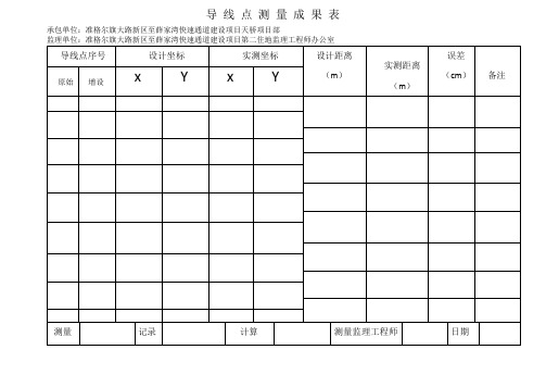 导 线 点 测 量 成 果 表