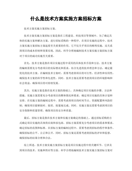 什么是技术方案实施方案招标方案