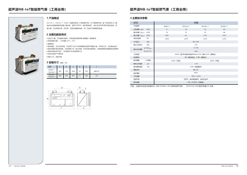 正泰仪表 NB - I o T超声波智能燃气表(工商业用)数据表