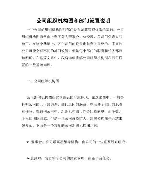 公司组织机构图和部门设置说明