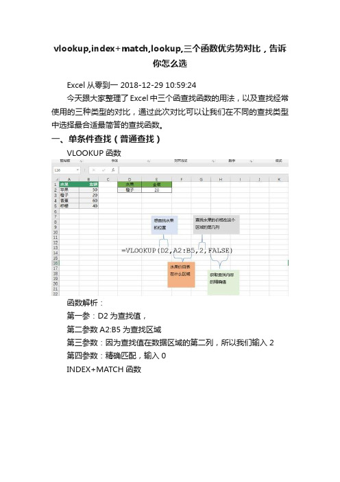 vlookup,index+match,lookup,三个函数优劣势对比，告诉你怎么选