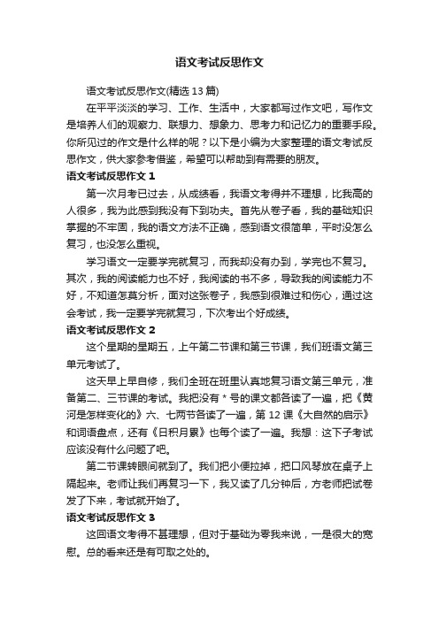 语文考试反思作文（精选13篇）