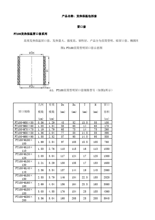 济南圣泉发热保温冒口参数