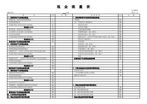 现金流量表模板2020(带公式)