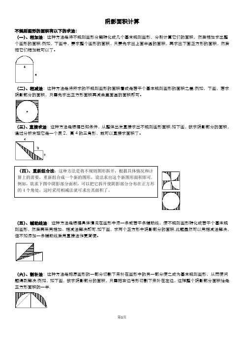 小升初奥数阴影面积计算