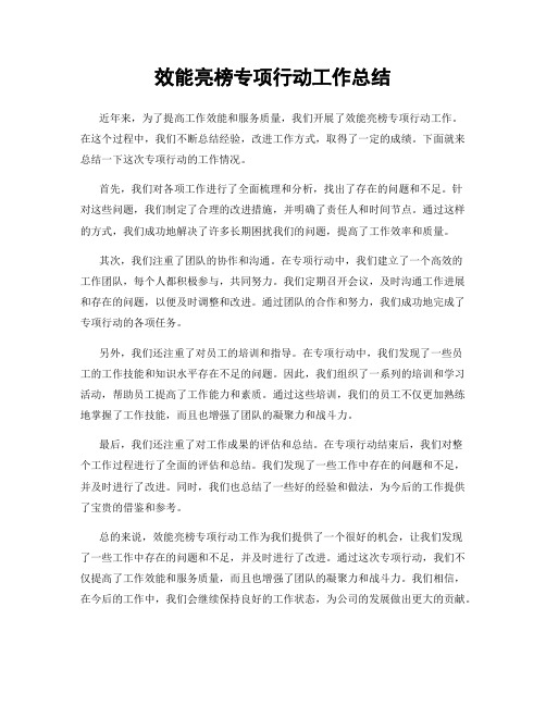 效能亮榜专项行动工作总结