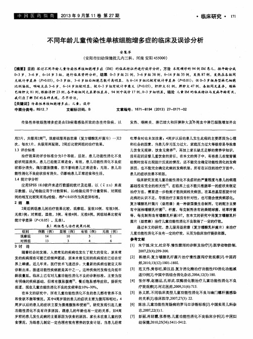 不同年龄儿童传染性单核细胞增多症的临床及误诊分析