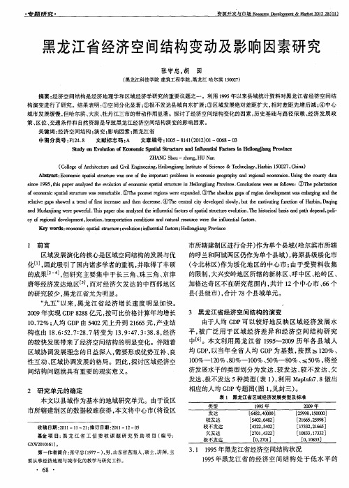 黑龙江省经济空间结构变动及影响因素研究