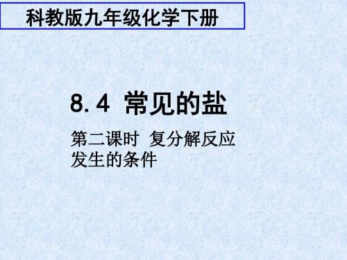 第八章第四节  复分解反应发生的条件