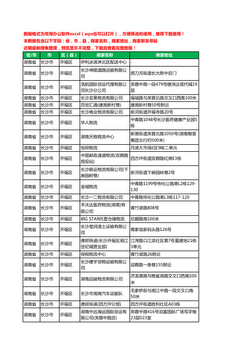 2020新版湖南省长沙市开福区物流工商企业公司商家名录名单黄页联系电话号码地址大全102家