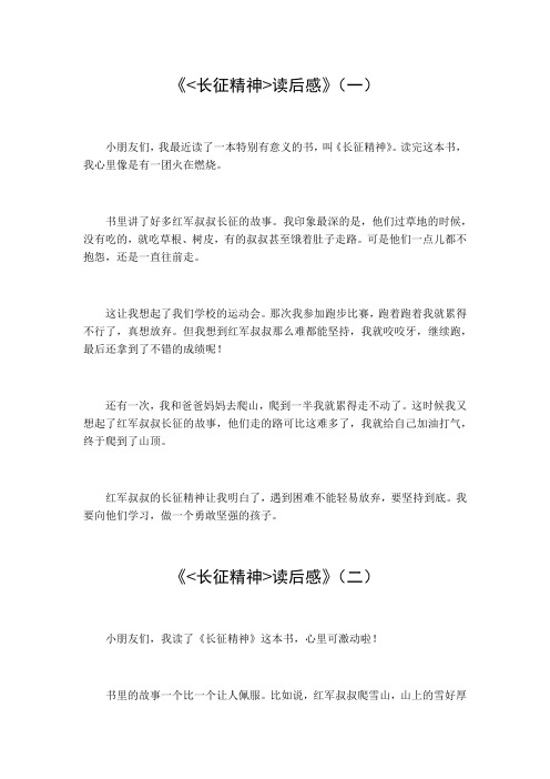 长征精神读后感500字