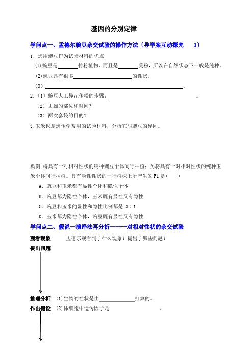 基因的分离定律知识点汇总