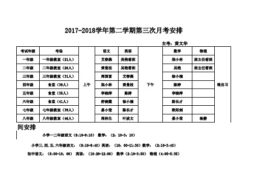 2017-2018第一学期考试监考安排(1)