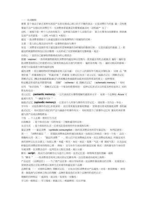 消费心理学重点修正版