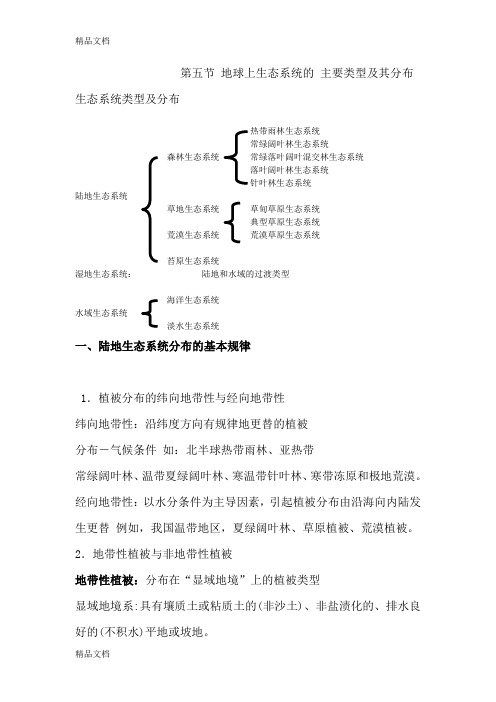 (整理)第五节地球上生态系统的主要类型及其分布