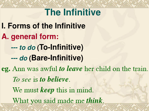 新编英语语法教程The Infinitive