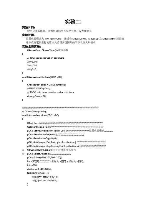 C++(MFC)金刚石图案的绘制平移缩放