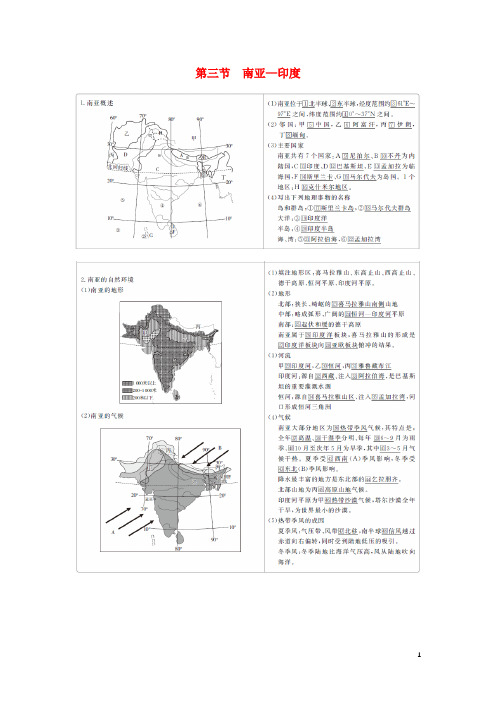 2024高中地理刷题首秧区域地理第3章世界地理分区和主要国家第三节南亚_尤练习含解析新人教版