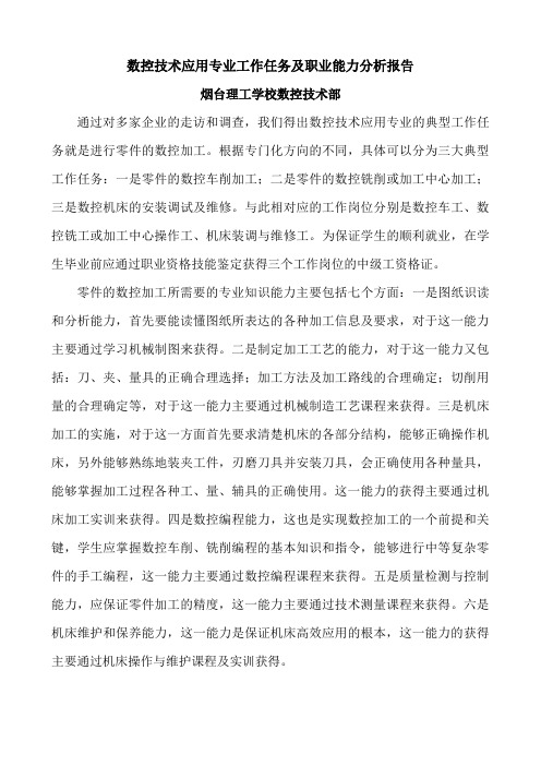 典型工作任务及职业能力分析报告