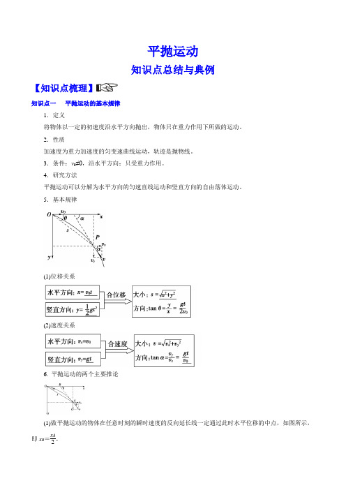 平抛运动 知识点总结与典例(最新)