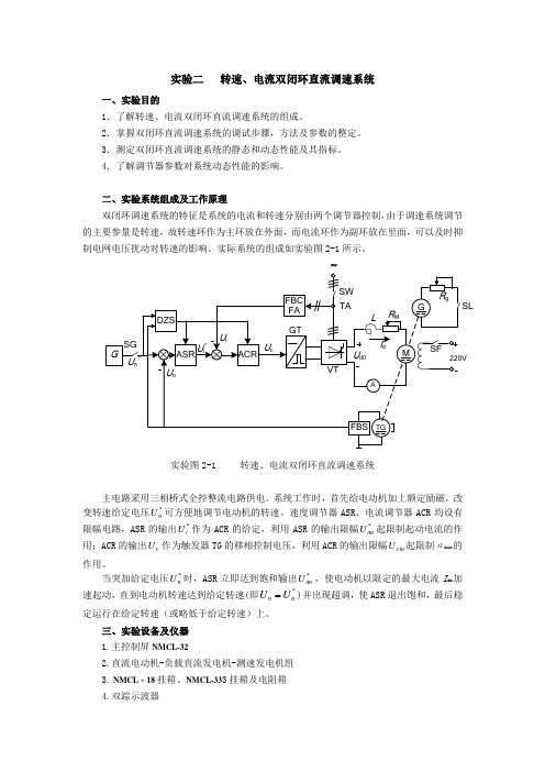 实验二转速电流双闭环直流调速系统