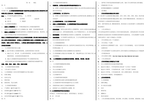 自考人力资源管理(一)重点笔记——打印版