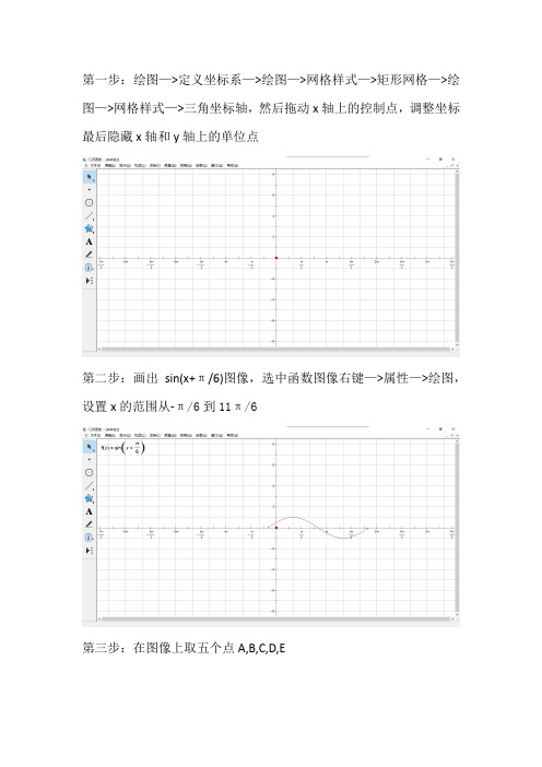 几何画板描点画线绘制正选函数一个周期图像