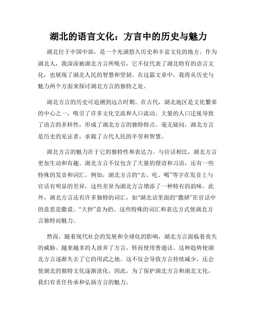 湖北的语言文化：方言中的历史与魅力