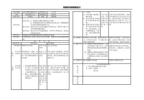 组合逻辑电路的设计教学设计