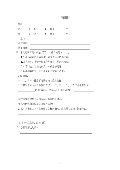 2019-2020新(部编)统编版六年级上册语文试题-14在柏林(含答案).doc