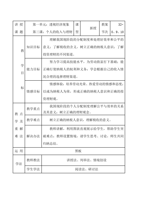 第三课：个人的收入与理财32---8、9、10