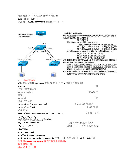 跨交换机vlan间路由实验