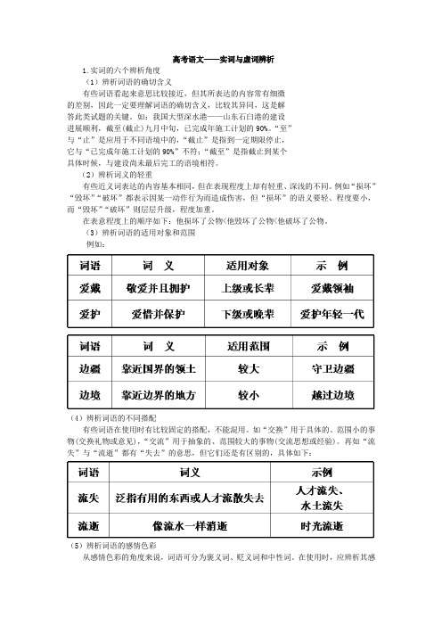 高考语文——实词与虚词辨析