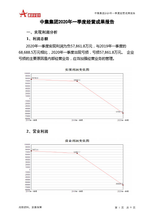 中集集团2020年一季度经营成果报告