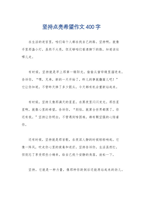 坚持点亮希望作文400字