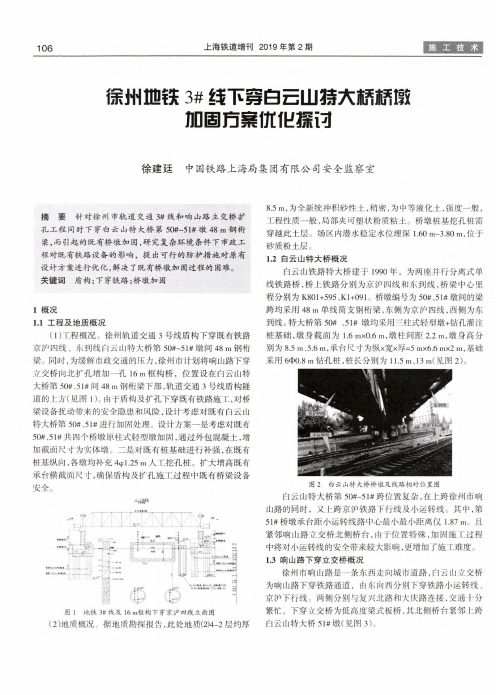 徐州地铁3#线下穿白云山特大桥桥墩加固方案优化探讨