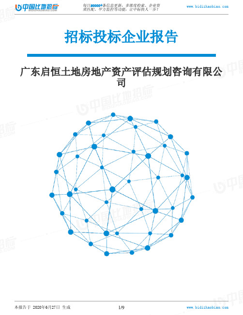 广东启恒土地房地产资产评估规划咨询有限公司-招投标数据分析报告